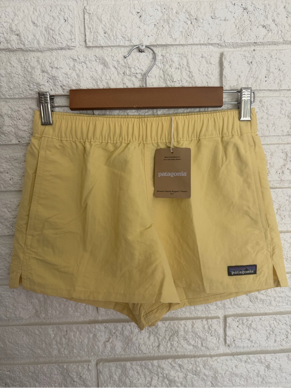 Patagonia Barely Baggy Women's Pale Milled Yellow Athletic Shorts